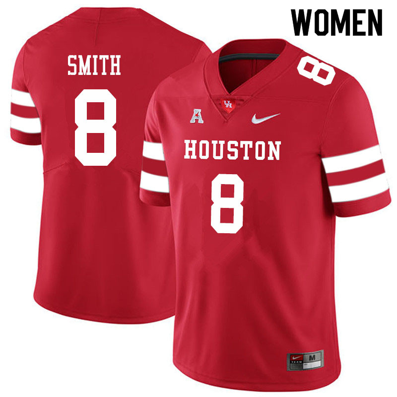 Women #8 Chandler Smith Houston Cougars College Football Jerseys Sale-Red